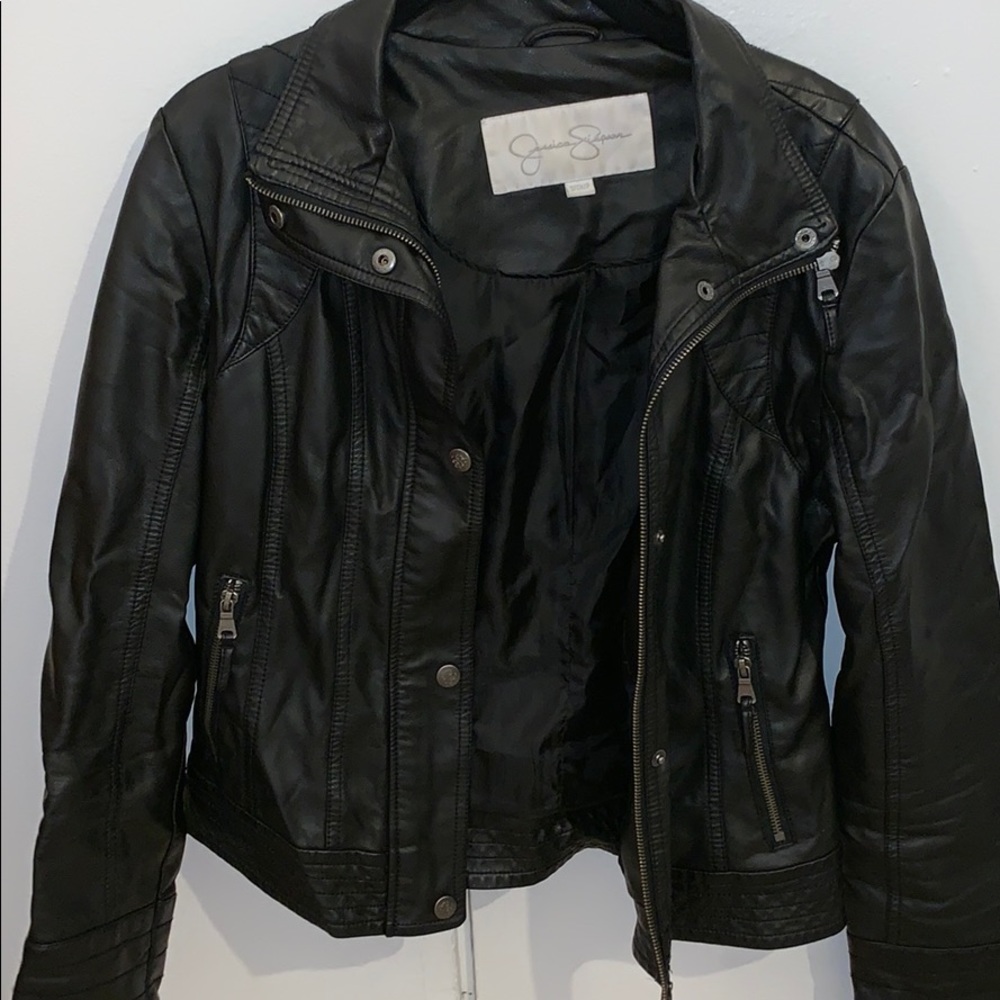 Black faux leather jacket